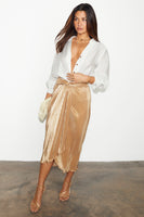 Thumbnail for Gold Plisse Jaspre Skirt