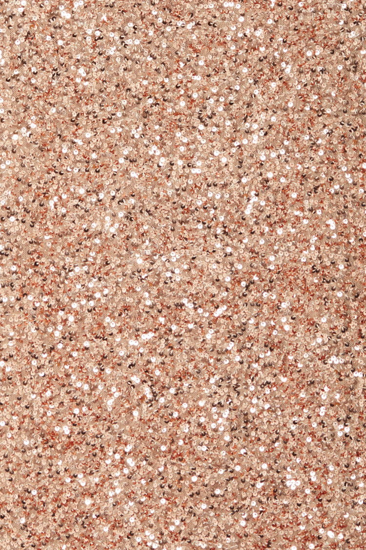 Shimmering gold sequin fabric detail from the Gold Sequin Tank Top, highlighting the high-shine metallic texture.