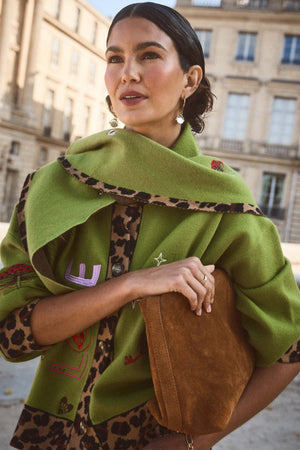 Olive Amore Large Knit Scarf