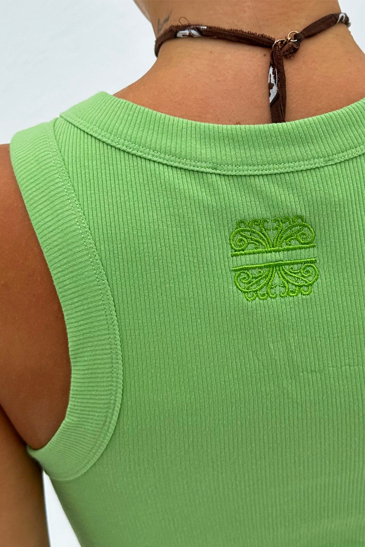 Green Ribbed Tank Top – Never Fully Dressed