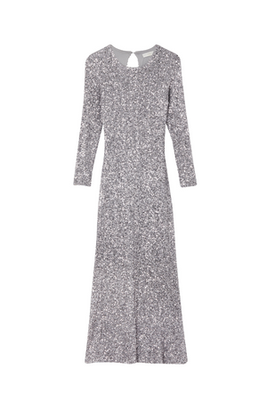 NFD Gunmetal Sequin Soho Dress Petite featuring a shimmering grey finish, long sleeves and a body-skimming silhouette.