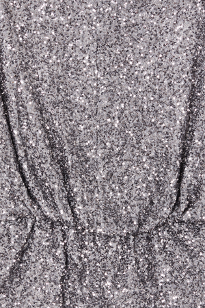 Close-up detail of the Gunmetal Sequin Tilly Top featuring shimmering silver sequins.