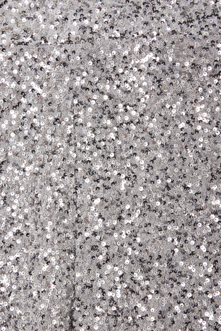 Gunmetal Sequin Freddie Trousers close-up showcasing the shimmering silver sequins and sparkly finish.