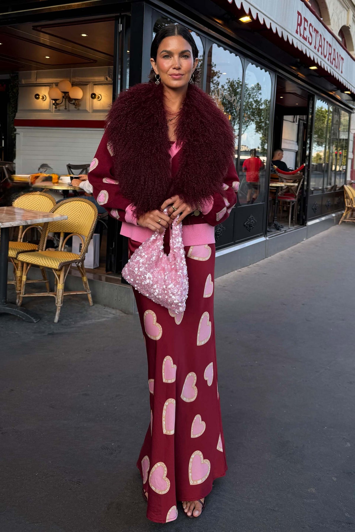 Burgundy Hearts Dorris Skirt
