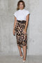 Brown Leopard Jaspre Skirt Petite