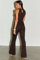 Thumbnail for Model wearing Brown Sparkle Jumpsuit