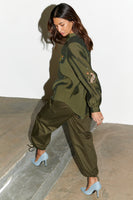 Thumbnail for caption_Model wears Khaki Running Wild Miley Shirt in UK size 10/ US 6