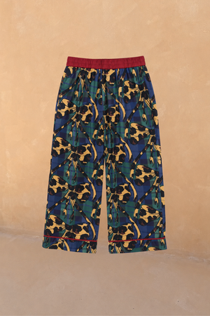 Kids Green Tartan & Leopard Bow Pyjama Set