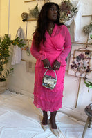 Thumbnail for Pink Kinza Love Wrap Dress