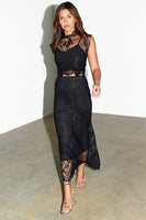 Thumbnail for caption_Model wears Black Fine Lace Esme Top in UK 8 / US 4