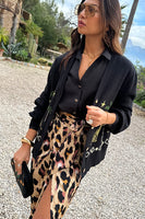 Thumbnail for Brown Leopard Jaspre Skirt