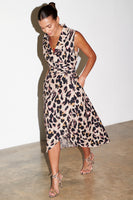 Thumbnail for Cotton Linen Leopard Brooklyn Dress