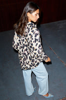 Thumbnail for Model wearing Linen Leopard Gabbie Shirt