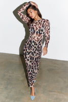 Thumbnail for Model wears Leopard Mesh Skirt in UK 8 / US 4