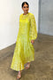 Lime Animal Jacquard Long Sleeve Bibi Dress