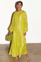 Lime Animal Jacquard Long Sleeve Bibi Dress