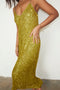 Lime Sequin Slip Dress