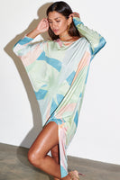 Thumbnail for caption_Model wears Sage Lyra Jem Dress in UK size 10/ US 6