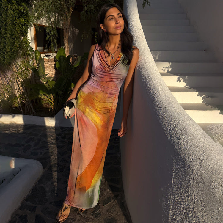 Never Fully Dressed Multi Abstract Malika Dress US 10 Womens