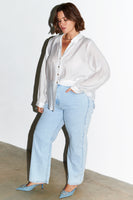 Thumbnail for caption_Model wears White Miley Shirt in UK 18 / US 14
