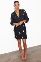 Thumbnail for caption_Model wears Black Gold Snake Miley Shirt in UK size 10/ US 6