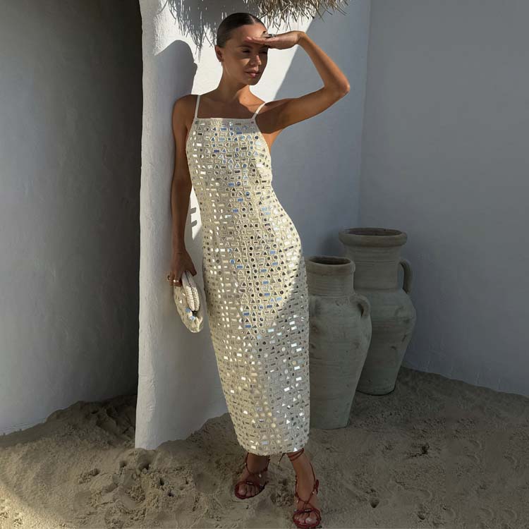 Cream Mirror Taliah Midi Dress  Never Fully Dressed