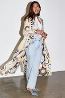 Thumbnail for caption_Model wears Cream Mosaic Plate 55 Jacket in UK size 10/ US 6