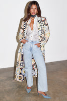 Thumbnail for caption_Model wears Cream Mosaic Plate 55 Jacket in UK size 10/ US 6
