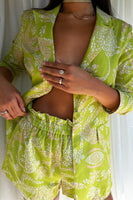 Thumbnail for Lime Mosaic Demi Shorts