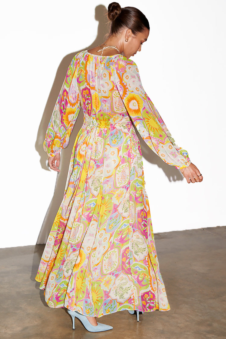 caption_Model wears Mosaic Reign Dress in UK size 10/ US 6