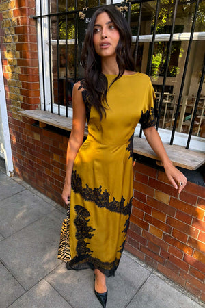 Olive & Black Lace Fearne Dress