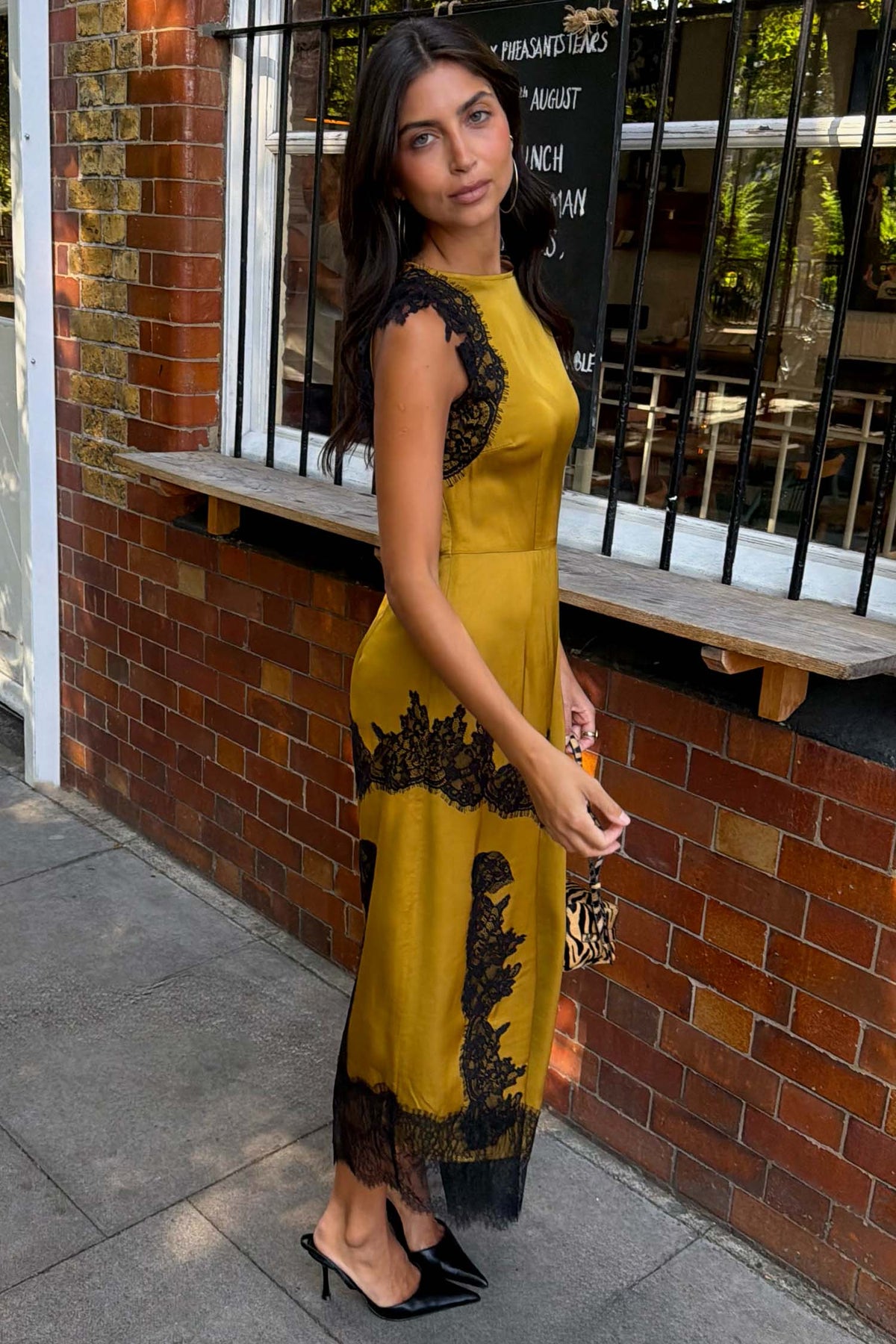 Olive & Black Lace Fearne Dress