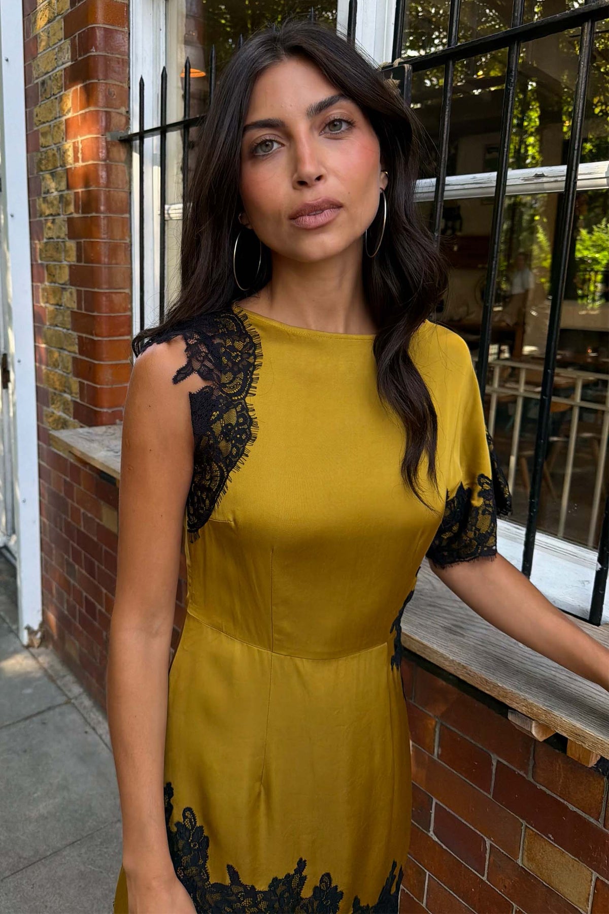 Olive & Black Lace Fearne Dress