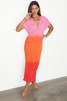 Thumbnail for caption_Model wears Pink Ombre Elodie Dress in UK size 10/ US 6