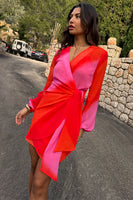 Thumbnail for caption_Model wears Pink Ombre Mini Vienna Dress  in UK size 10/ US 6