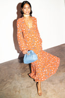Thumbnail for Model wearing Orange Leopard Stevie Dress