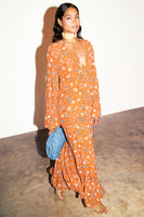 Thumbnail for Model wearing Orange Leopard Stevie Dress