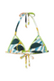Palm Leaf Tri Halter Bikini Top