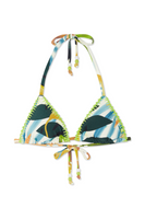 Thumbnail for Palm Leaf Tri Halter Bikini Top