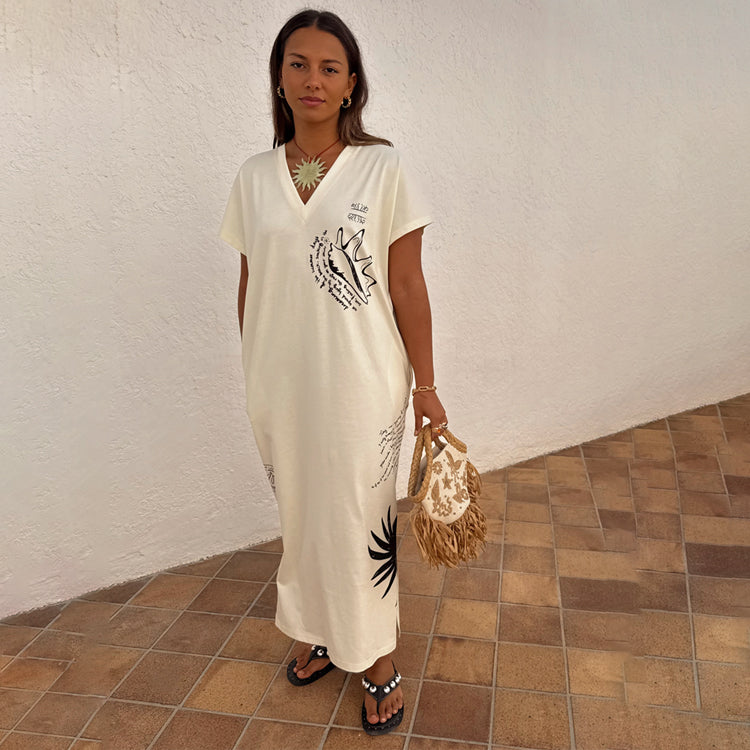 Cream Palma T Shirt Dress – Never Fully Dressed