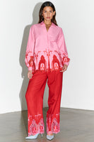 Thumbnail for caption_Model wears Pink and Red Ivanina Shirt in UK size 10/ US 6