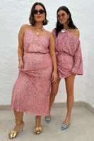 Thumbnail for caption_Model wears Pink Sequin Mini Jaspre Skirt in UK size 10/ US 6