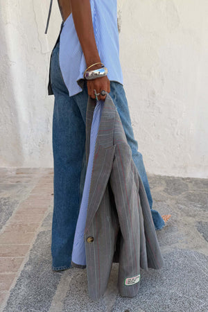 Grey Love Pinstripe Blazer