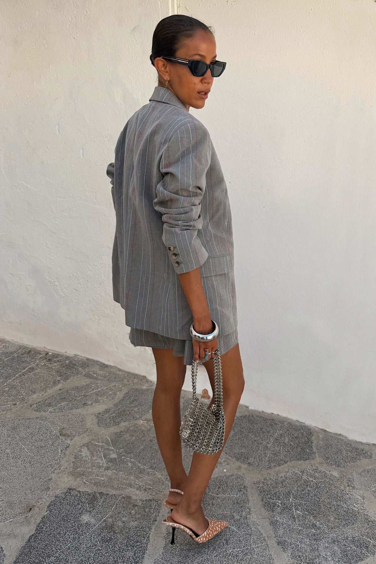 Grey Love Pinstripe Blazer