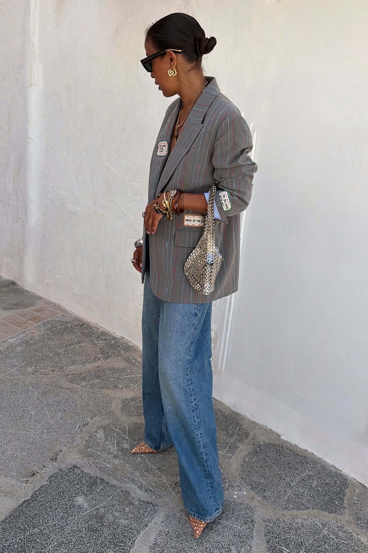 Grey Love Pinstripe Blazer