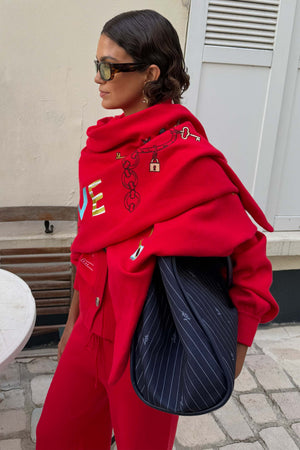 Red Amore Large Knit Scarf