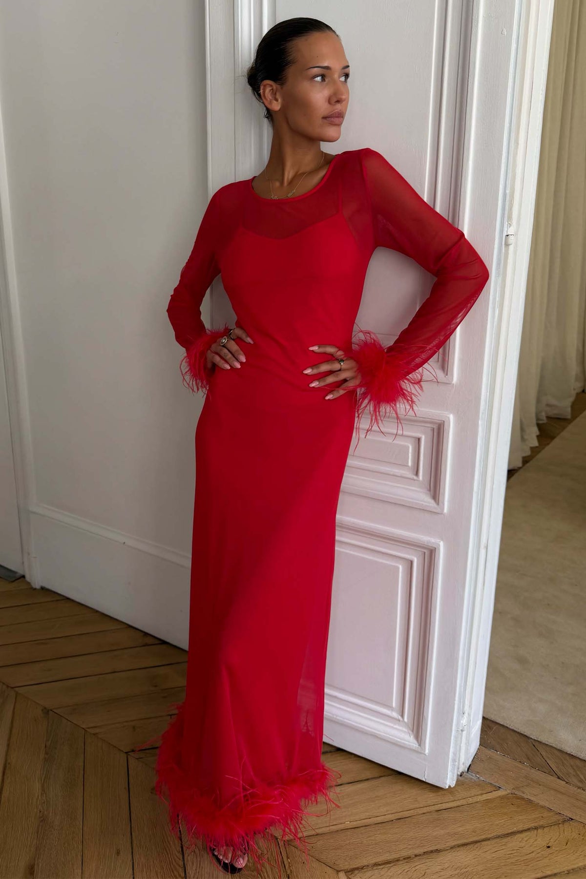 Model is 5ft4” and wears UK size 8/ US 4