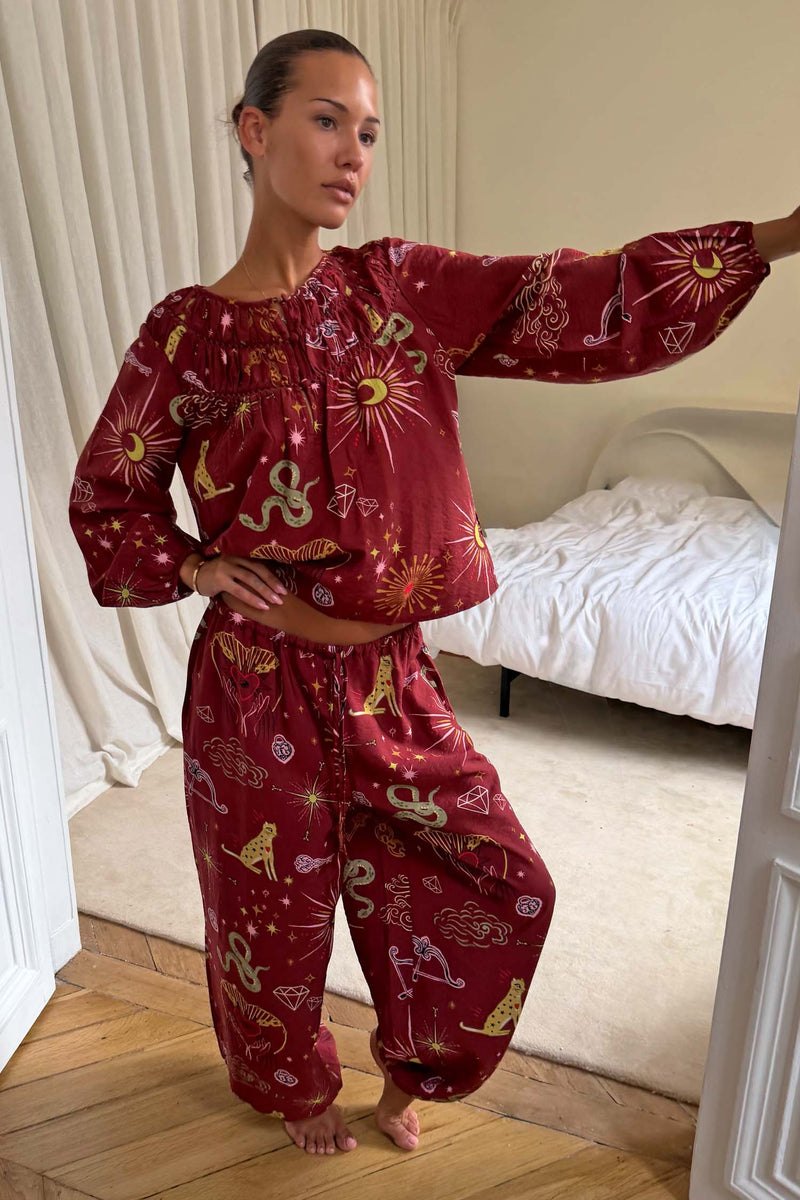 Burgundy Mystical Balloon Pyjama Set