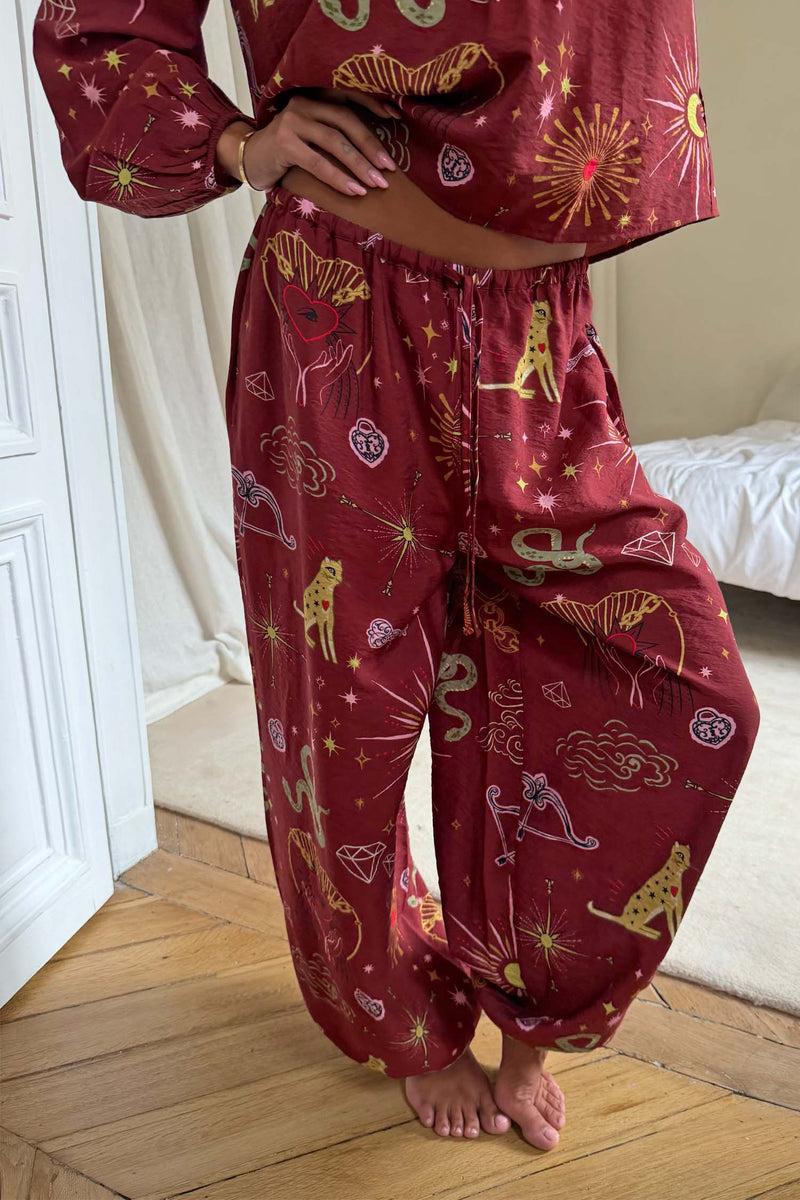 Burgundy Mystical Balloon Pyjama Set