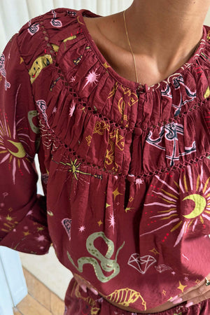 Burgundy Mystical Balloon Pyjama Set